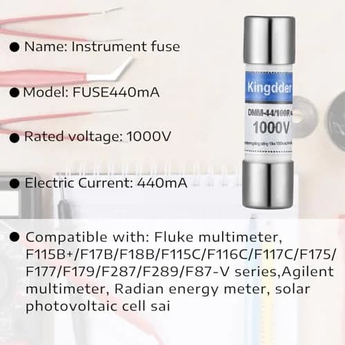 Kingdder 440MA 1000V Fast Acting Cartridge Fuses 10 x 35 mm (0.39 x 1.38 in) | Pack of 10 thumbnail 3
