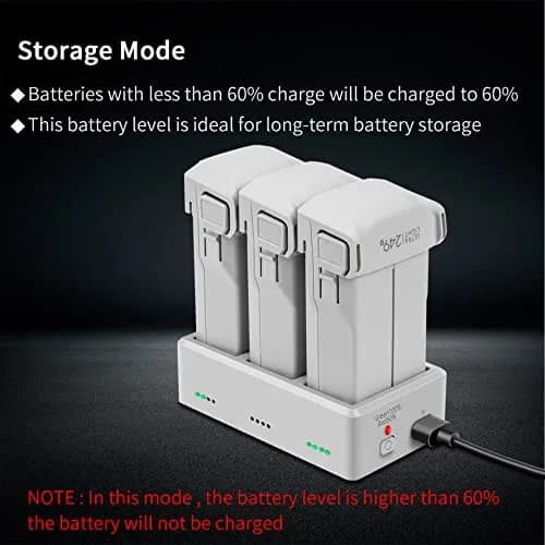 Hanatora Battery Charger Hub with Storage for DJI Mini 3 & 4 Batteries | Sequence Charging & Storage Mode thumbnail 4