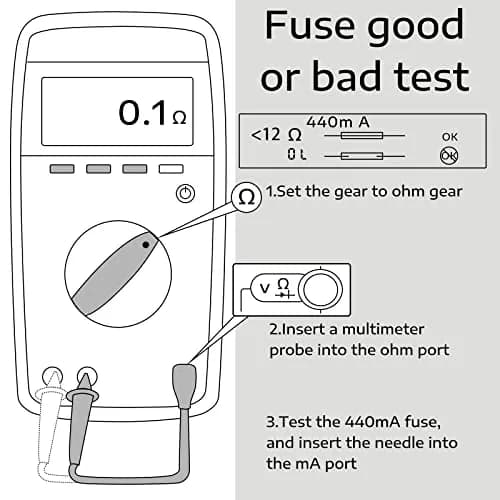 Kingdder 5 Pcs 440MA 1000V Cartridge Fuses | Fast Acting Replacement for Digital Multimeters (10x35mm) thumbnail 5
