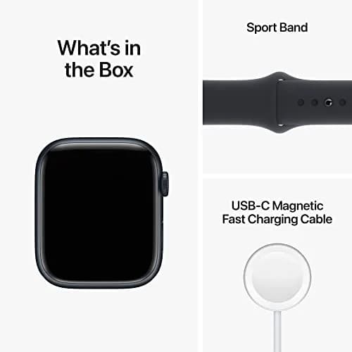 Apple Watch Series 8 GPS + Cellular 45mm Midnight Aluminum Case with Midnight Sport Band M/L (Renewed) | Health & Safety Companion thumbnail 6