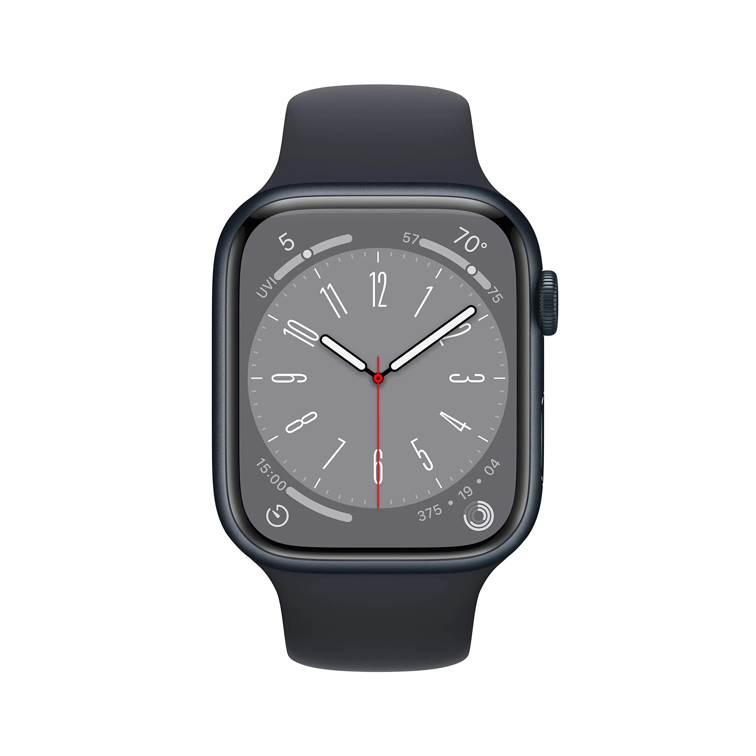 Apple Watch Series 8 GPS + Cellular, 45mm Midnight Aluminum Case with Midnight Sport Band (Renewed) - view 2
