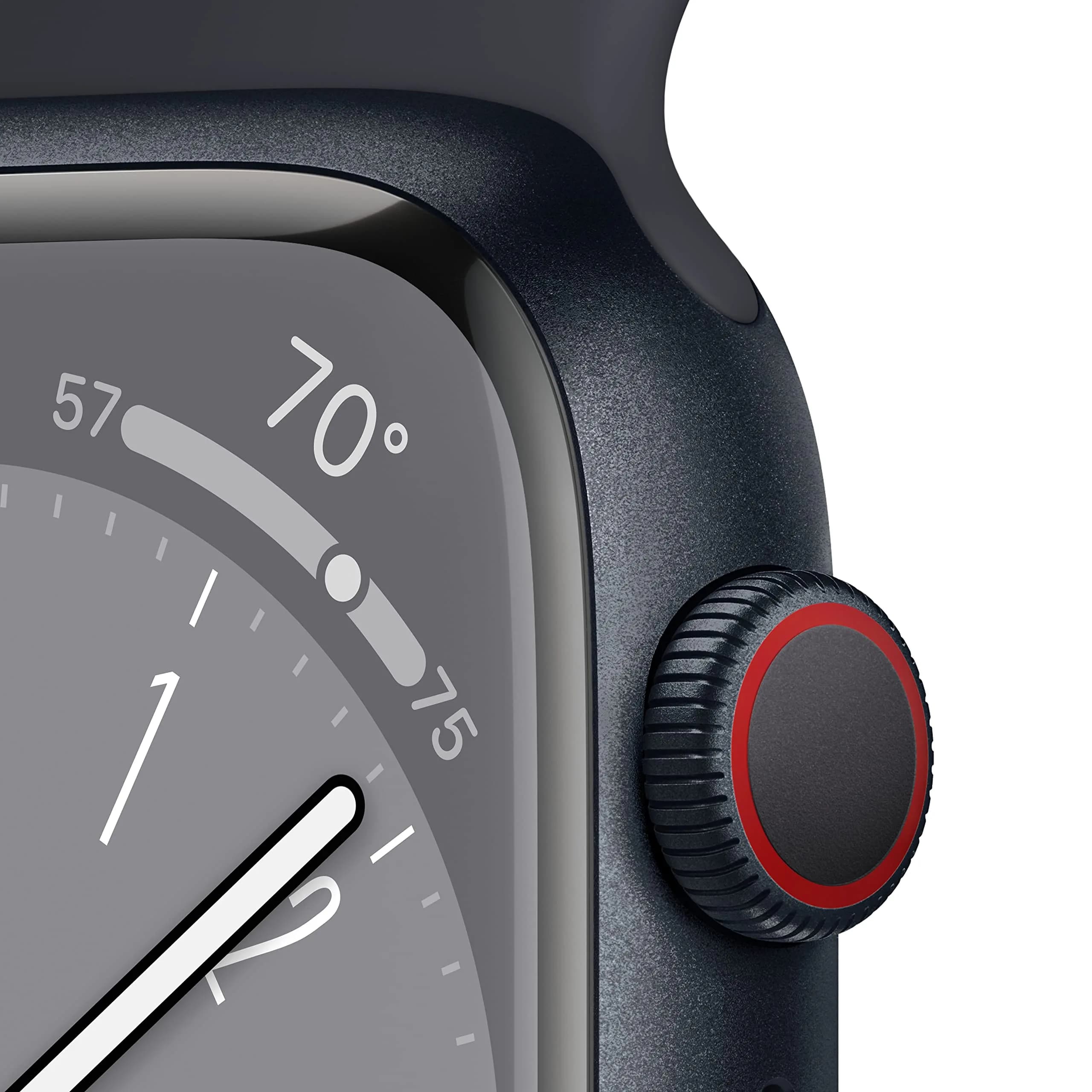 Apple Watch Series 8 GPS + Cellular, 45mm Midnight Aluminum Case with Midnight Sport Band (Renewed) - view 3