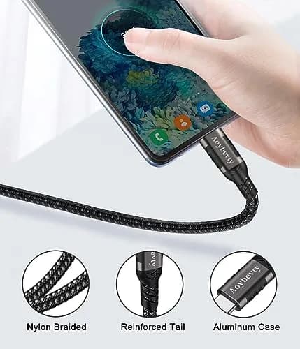 Aoybevty USB-A to USB-C Cable [2-Pack 10ft] | 10Gbps Data Transfer & 60W Fast Charging thumbnail 5