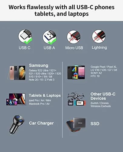 Aoybevty USB-A to USB-C Cable [2-Pack 10ft] | 10Gbps Data Transfer & 60W Fast Charging thumbnail 7