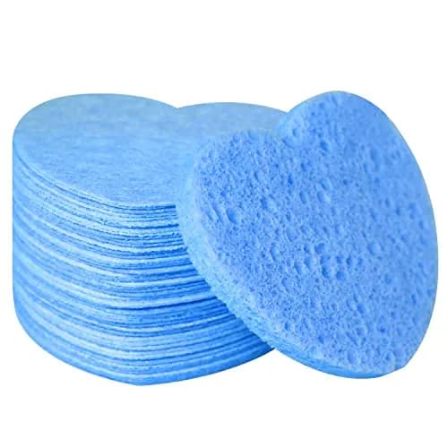 Spunspon 50-Count Natural Cellulose Facial Sponges | Heart Shape, Blue thumbnail 7