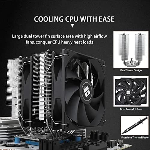 Thermalright PS120SE CPU Air Cooler 154mm Height | Dual 120mm PWM Fan, AGHP 4.0 thumbnail 4