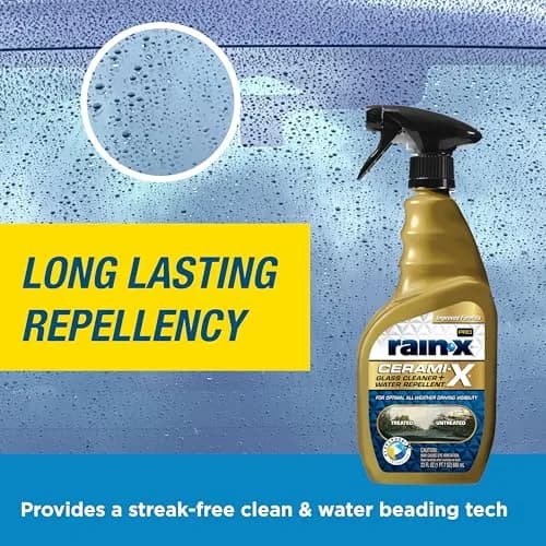Rain-X Cerami-X Glass Cleaner + Water Repellent 690ml (23 Fl Oz) | Advanced Hydrophobicity for Streak-Free Clarity thumbnail 5