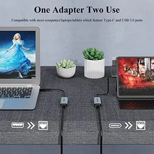 WAVLINK USB C to Ethernet Adapter 2.5 Gbps, USB to RJ45 Converter | Hybrid 2-in-1 Network Adapter for Laptops thumbnail 5