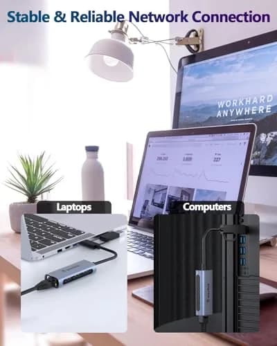 WAVLINK USB C to Ethernet Adapter 2.5 Gbps, USB to RJ45 Converter | Hybrid 2-in-1 Network Adapter for Laptops thumbnail 7