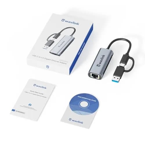 WAVLINK USB C to Ethernet Adapter 2.5 Gbps, USB to RJ45 Converter | Hybrid 2-in-1 Network Adapter for Laptops thumbnail 8