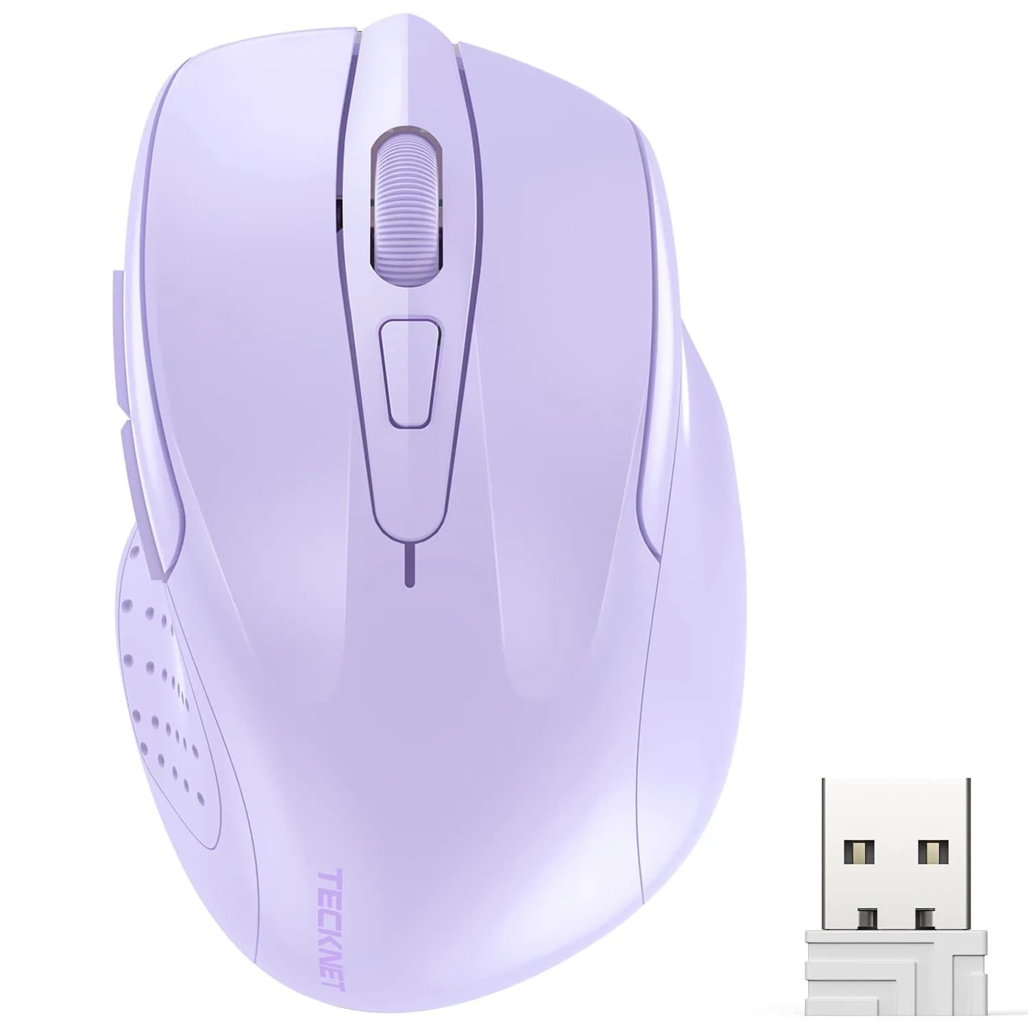 TECKNET M003 Wireless Mouse - Lavender, 2.4G Ergonomic Computer Mouse with 2600 DPI for Right-Handed Use - main product image