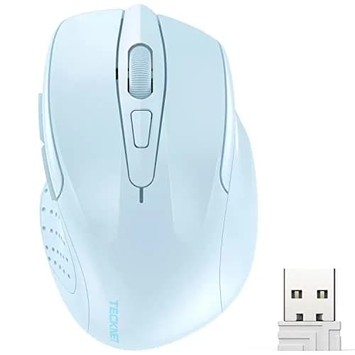 TECKNET Wireless Mouse M003, Lightblue, 2.4G Ergonomic Computer Mouse with 2600 DPI | Right-Handed Use — Lightblue