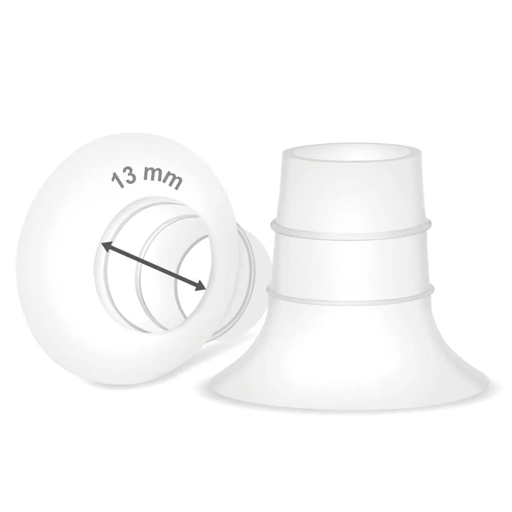 Maymom 13mm Flange Inserts for 24mm Shields | Reduce Nipple Tunnel to 13mm (2 Count, Semi-clear Short) - main product image