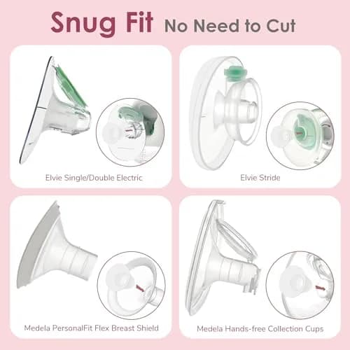 Maymom 13mm Flange Inserts for 24mm Shields | Reduce Nipple Tunnel to 13mm (2 Count, Semi-clear Short) thumbnail 6