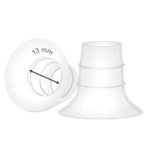 Maymom 13mm Flange Inserts for 24mm Shields | Reduce Nipple Tunnel to 13mm (2 Count, Semi-clear Short) thumbnail 1