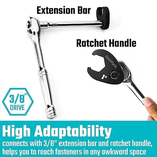 DURATECH 10-Piece 3/8 Inch Drive Crowfoot Wrench Set SAE thumbnail 4