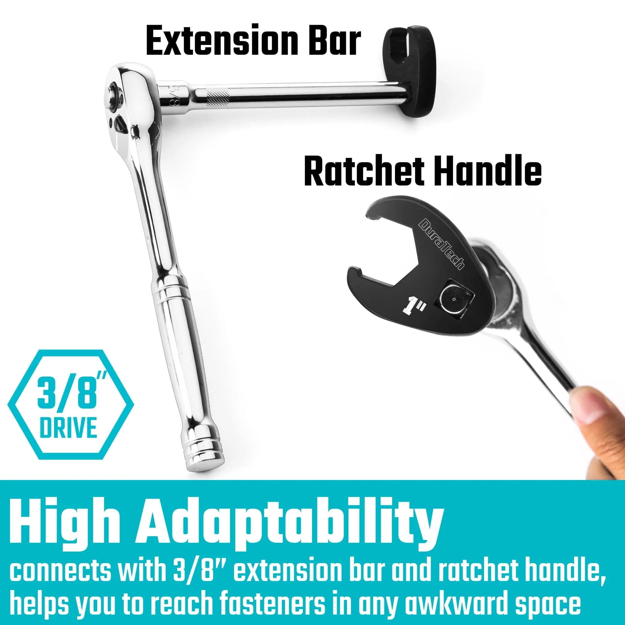 DURATECH 10-Piece 3/8 Inch Drive Crowfoot Wrench Set SAE - view 4