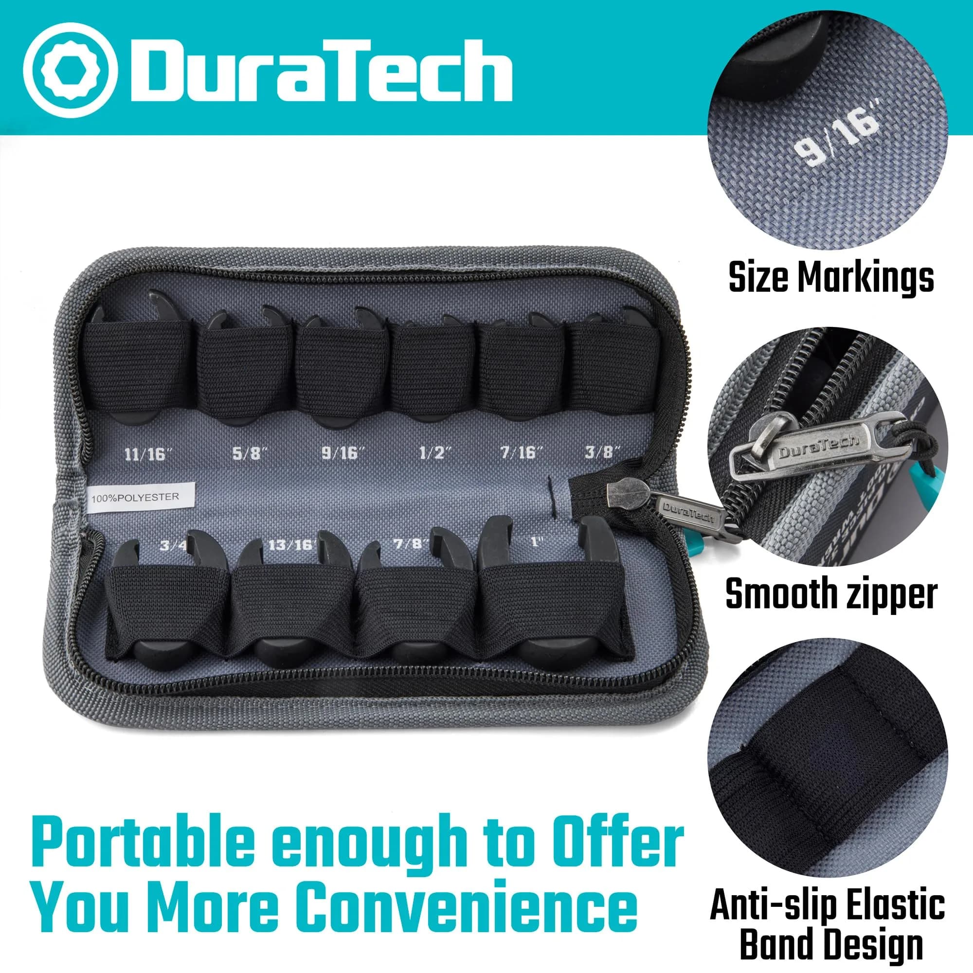 DURATECH 10-Piece 3/8 Inch Drive Crowfoot Wrench Set SAE - view 5