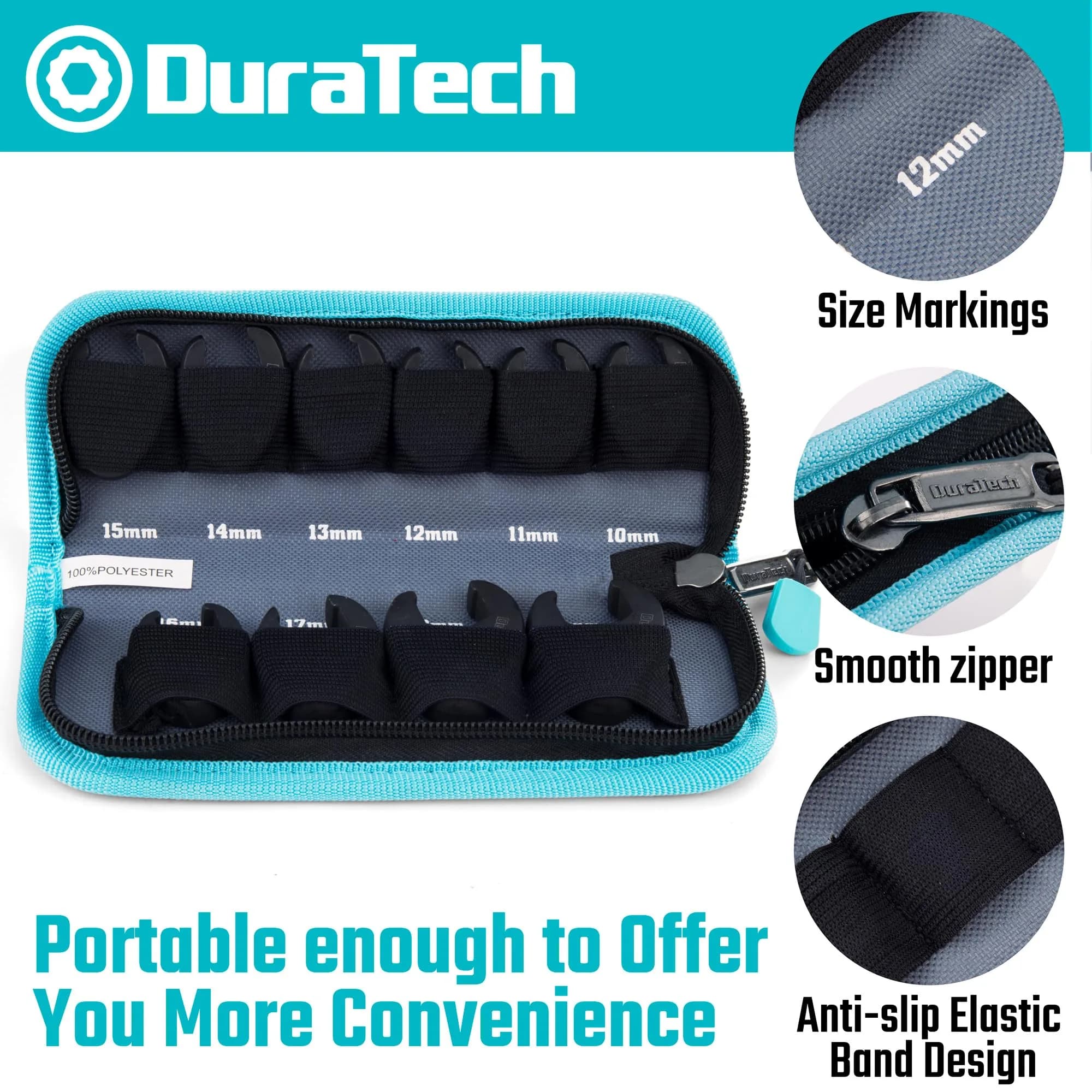 DURATECH 10-Piece 3/8" Drive Metric Crowfoot Wrench Set 10-19mm | CR-V Steel Flare Nut Tool - view 5