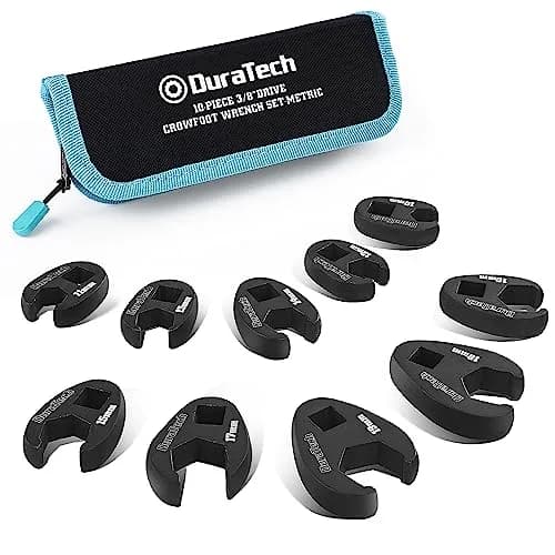 DURATECH 10-Piece 3/8" Drive Metric Crowfoot Wrench Set 10-19mm | CR-V Steel Flare Nut Tool thumbnail 1