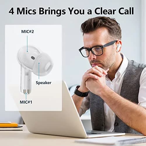 XIAOWTEK A40 Pro Wireless Earbuds 50Hrs Playtime | Noise Cancellation & Waterproof thumbnail 2