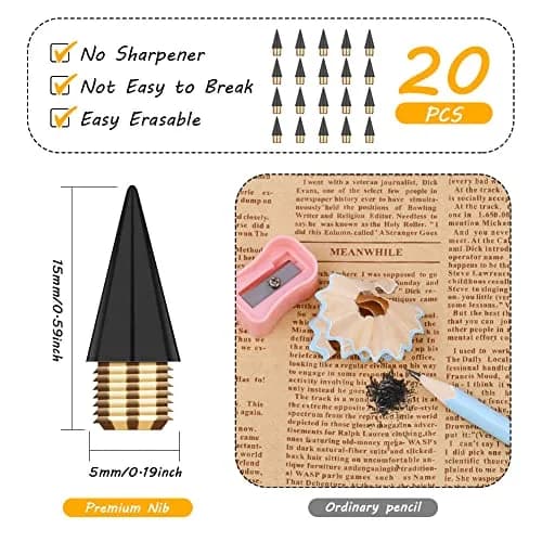 AUAUY 20PCS Inkless Pencil Refill | Graphite Nib, 0.5mm thumbnail 2