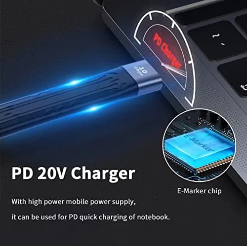 Poyiccot USB C Female to USB A Female Adapter 13cm (4.3 inches) | 10Gbps Data Transfer Flat Cable thumbnail 5