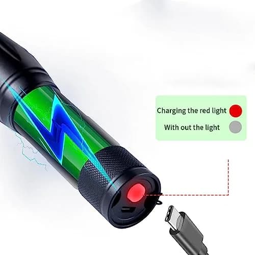 YZYOE 2-in-1 UV & White LED Flashlight Rechargeable 12.5cm (4.92in) | Detects Stains & Authenticates Bills thumbnail 6