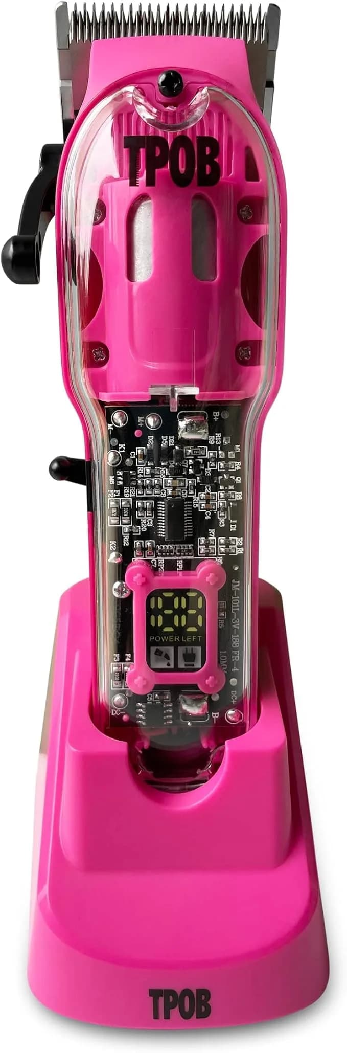 TPOB Slime 2 Hair Clippers for Men 13 Piece Set | Professional Cordless Rotary Motor with X Fade Blade & Color Coded Combs — Pink