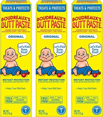 Boudreaux's Butt Paste Original Diaper Rash Cream 12oz (3 x 4oz Tubes) | Fast Relief from Mild Discomfort thumbnail 1
