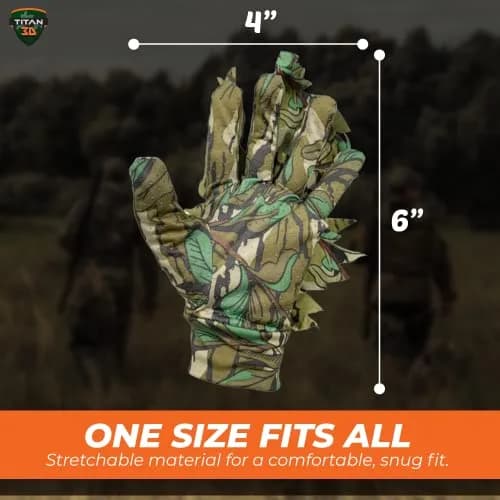 Titan 3D Leafy Gloves for Leafy Suit Mossy Oak Greenleaf | Lightweight Camouflage Gloves thumbnail 2