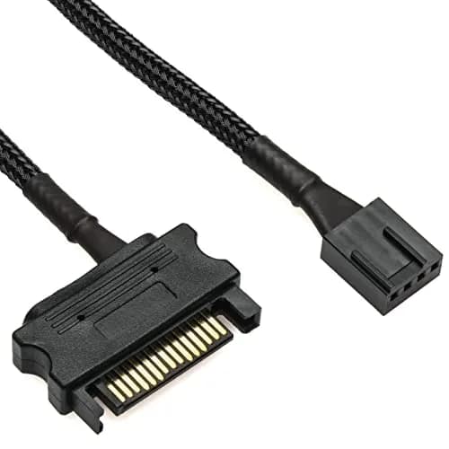 CRJ Electronics 15-Pin SATA High Power PC Fan Adapter Cable 25cm | 12V High Current SATA Power Adapter thumbnail 2