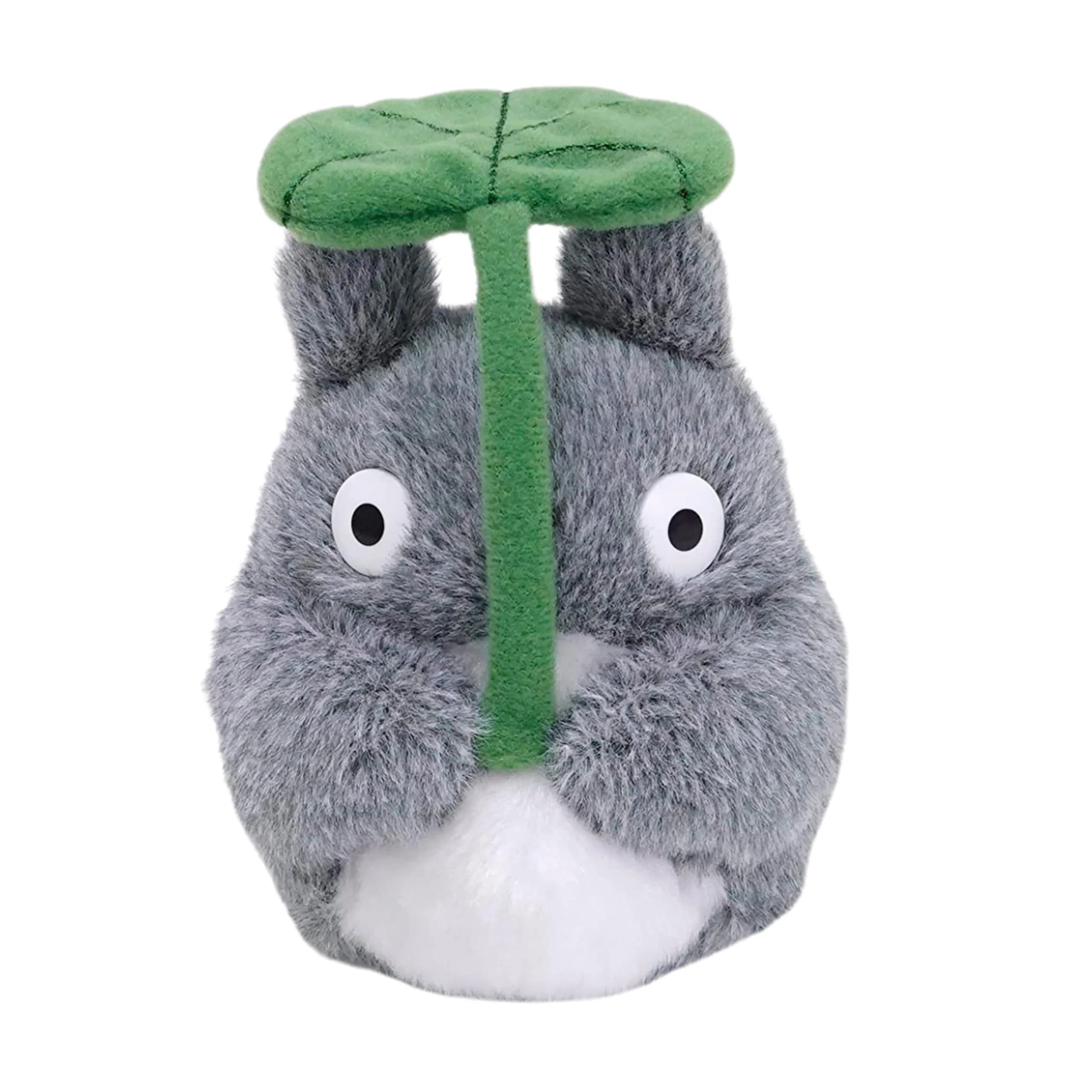 Studio Ghibli Totoro With Leaf Beanbag Plush (5.5" Tall) | Officially Licensed Bandai Namco Collectible - view 2