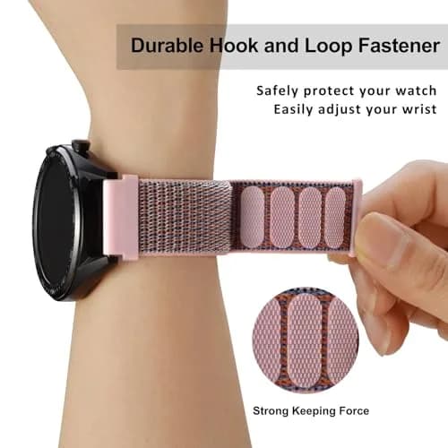 WOCCI 16mm Adjustable Nylon Watch Band, Quick Release Sport Loop Strap (Sand Pink) | Durable, Soft & Washable thumbnail 4