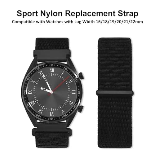 WOCCI 16mm Adjustable Nylon Watch Band | Quick Release Sport Loop Strap (Black) thumbnail 8
