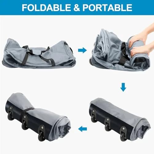 Finnhomy 120L Foldable Rolling Duffel Bag with 3 Wheels | Large Capacity, Lightweight Travel Bag (Grey) thumbnail 5