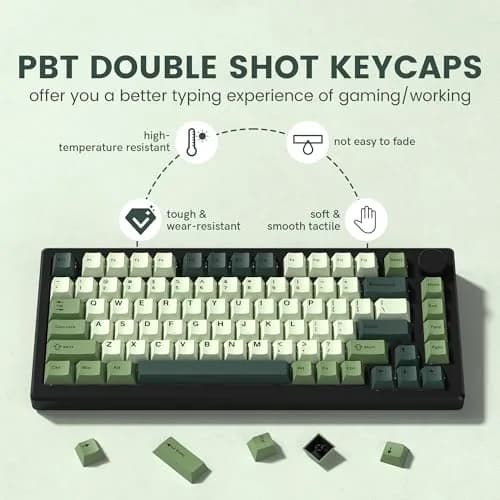 dagaladoo Double Shot PBT Keycaps Green Cherry Profile | 138-Key Set for Mechanical Keyboards thumbnail 3