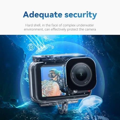 TELESIN Waterproof Case for DJI Action 3/4/5 Pro Camera, 60M Deep Diving Housing | Shockproof Underwater Shell Cage thumbnail 7
