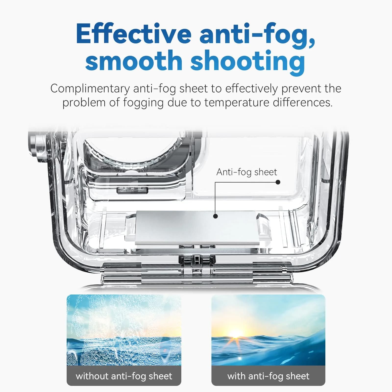 TELESIN Waterproof Case for DJI Action 3/4/5 Pro Camera, 60M Deep Diving Housing | Shockproof Underwater Shell Cage - view 2