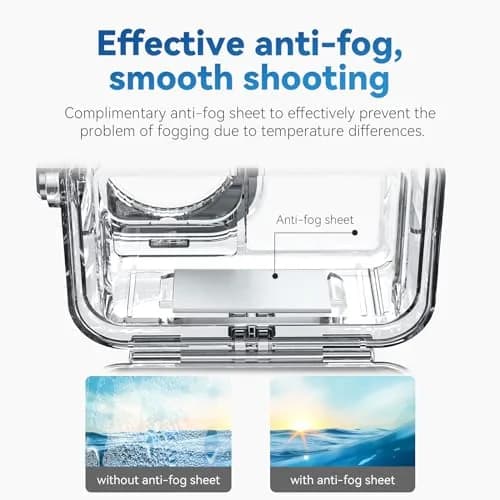 TELESIN Waterproof Case for DJI Action 3/4/5 Pro Camera, 60M Deep Diving Housing | Shockproof Underwater Shell Cage thumbnail 2