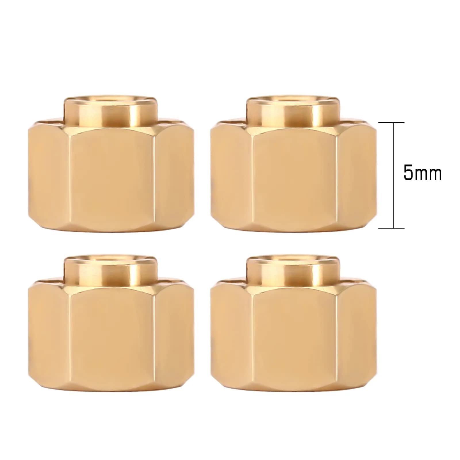 INJORA Brass Wheel Hex Hub Extenders 5mm (0.2in) for 1/18 TRX4M RC Cars | Increased Stability & Anti-Rollover - view 5