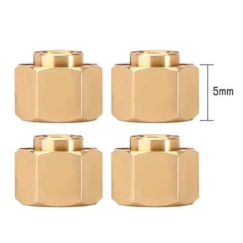 INJORA Brass Wheel Hex Hub Extenders 5mm (0.2in) for 1/18 TRX4M RC Cars | Increased Stability & Anti-Rollover thumbnail 5
