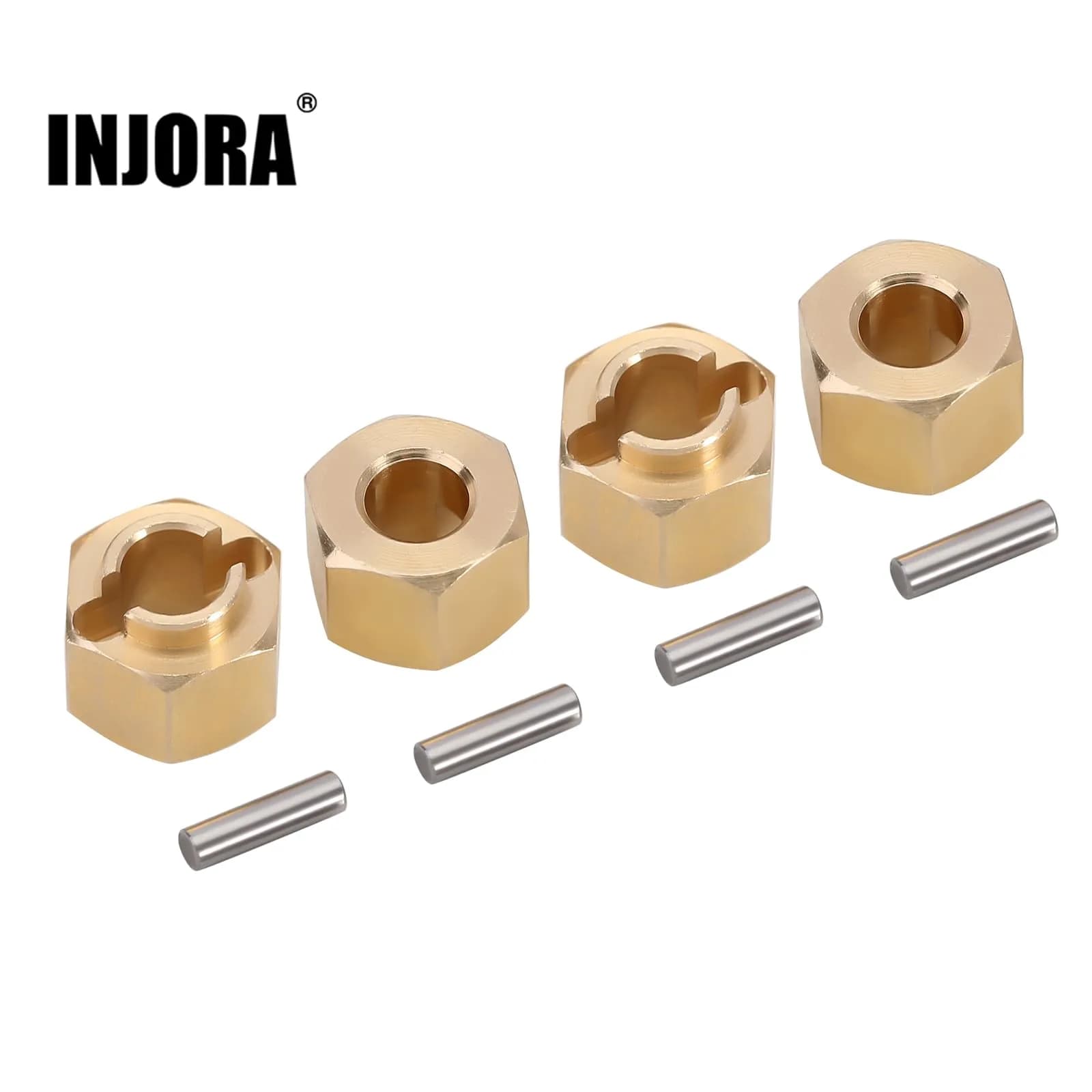 INJORA Brass Wheel Hex Hub Extenders 5mm (0.2in) for 1/18 TRX4M RC Cars | Increased Stability & Anti-Rollover - view 6