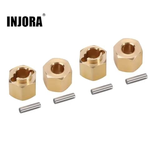 INJORA Brass Wheel Hex Hub Extenders 6mm (+2mm) for 1/18 TRX4M | Set of 4 thumbnail 6