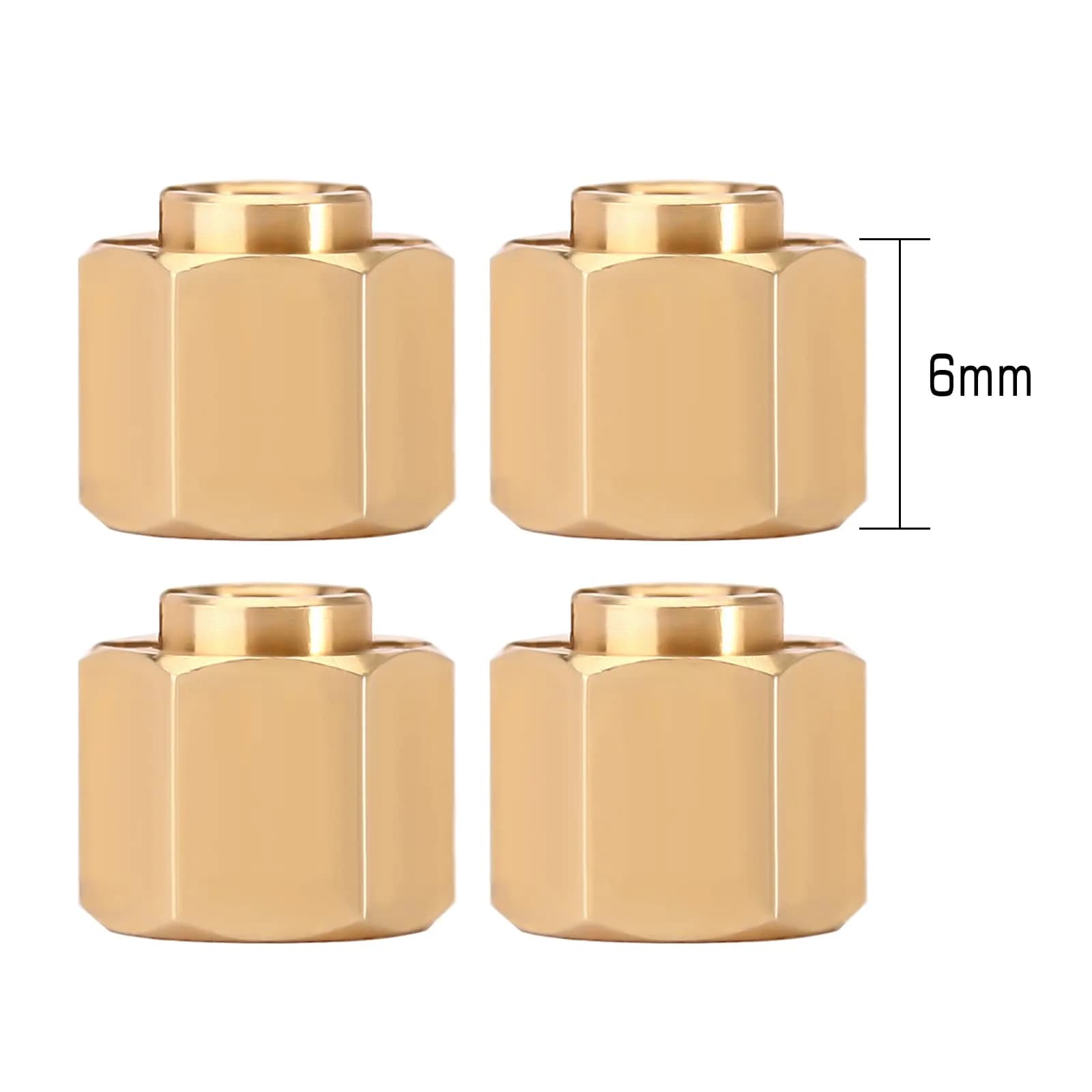 INJORA 6mm Brass Wheel Hex Hub Extenders for 1/18 TRX4M RC Cars | Enhanced Stability - view 3