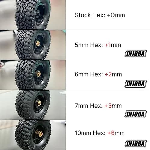 INJORA Brass Wheel Hex Hub Extenders 5mm+6mm for 1/18 TRX4M thumbnail 5