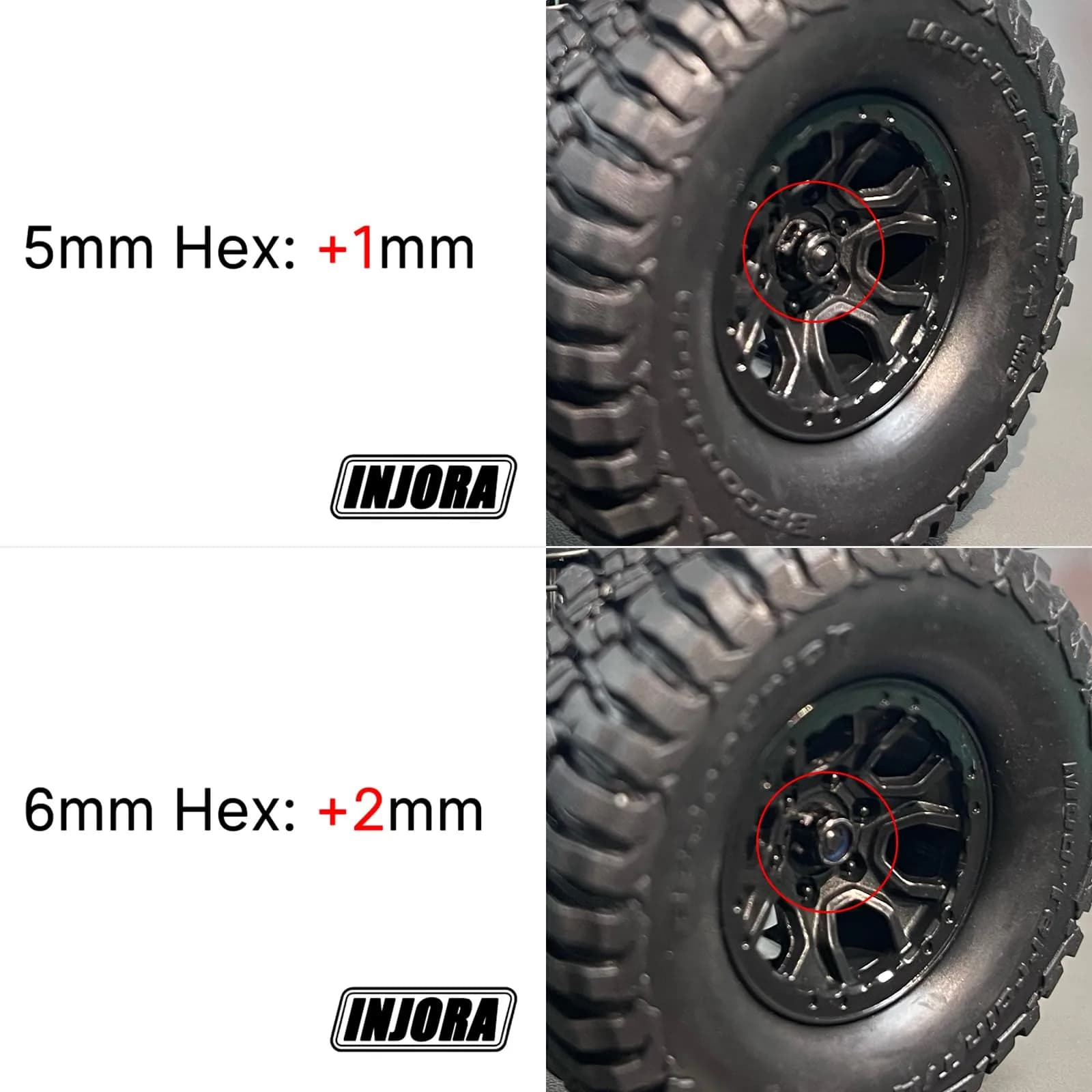 INJORA Brass Wheel Hex Hub Extenders 5mm+6mm for 1/18 TRX4M - view 6