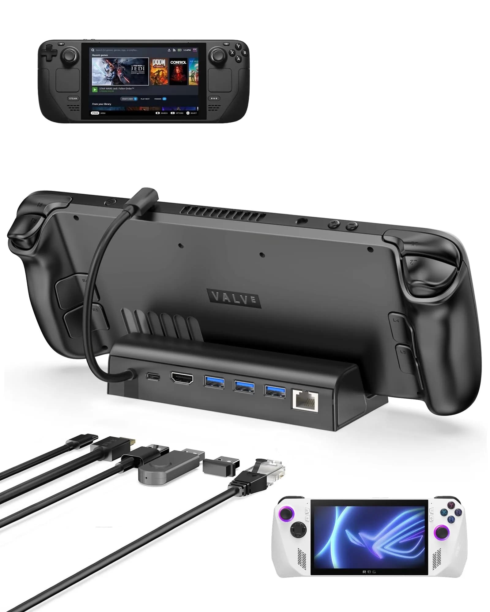 Antank 6-in-1 Docking Station for Steam Deck/ROG Ally, 15.6 cm (6.14 in) | 4K@60Hz HDMI 2.0, 100W PD Charging - main product image