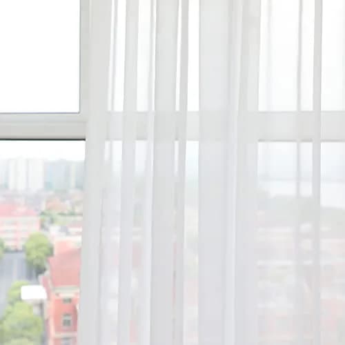 PHILEASY White Sheer Curtains 54 Inches Long x 52 Inches Wide - Pack of 2 | Light-Filtering Rod Pocket Panels - view 4