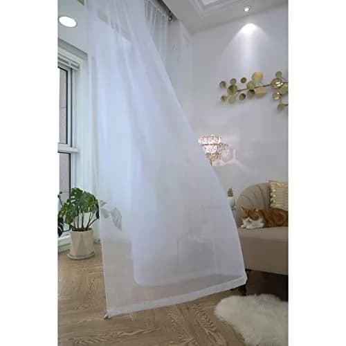 PHILEASY Ivory Sheer Curtains 78" L x 52" W - Pack of 2 | Light-Filtering Rod Pocket Panels - view 3